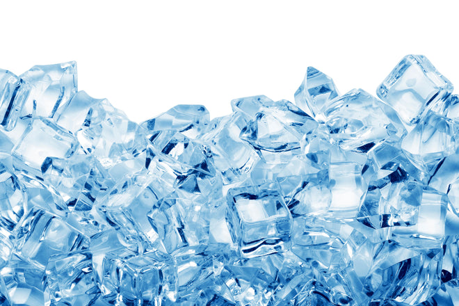 Spritzschutz - Blau kristallklarer Eiswürfel