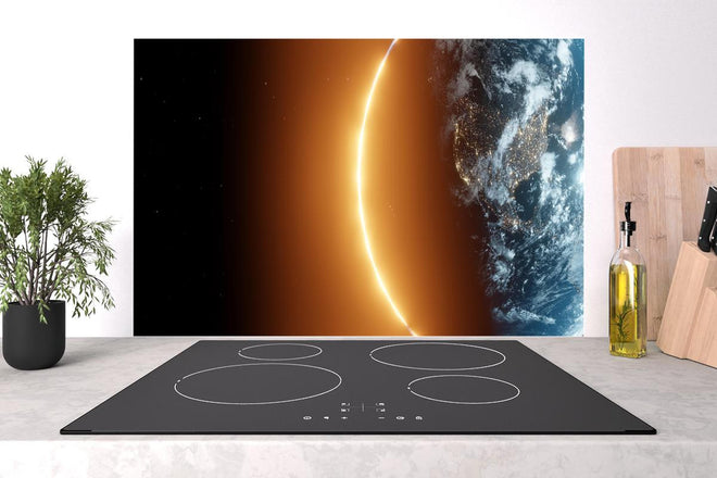 Spritzschutz - Blick auf Erde - Nacht der USA