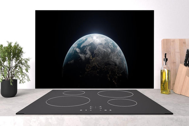 Spritzschutz - Blick auf die Erde