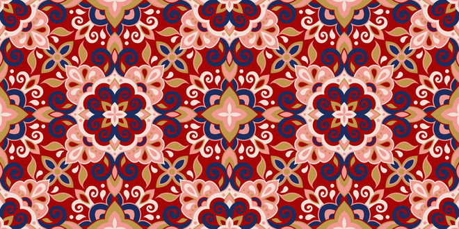 Spritzschutz - Blumige Fliesen