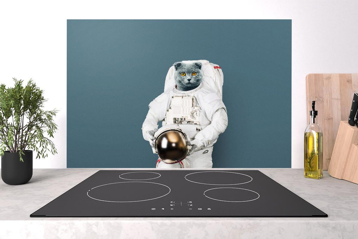 Spritzschutz - Britischer Katzen-Astronaut mit Helm