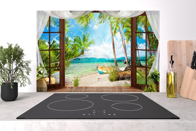 Spritzschutz - Bungalow mit Blick aufs Meer