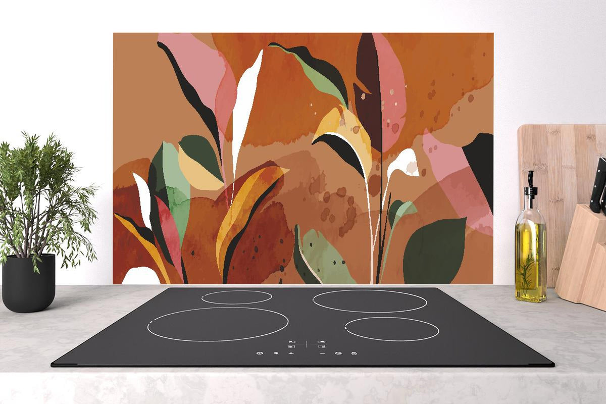 Spritzschutz - Bunte abstrakte Herbstblatt-Illustration