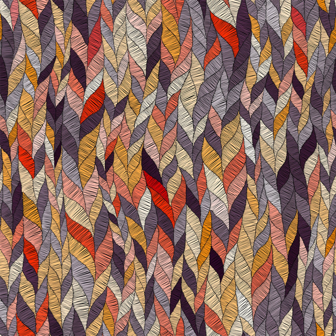 Spritzschutz - Buntes Textil Wellenmuster in Herbsttönen