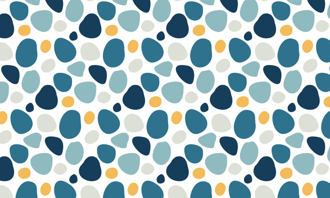 Spritzschutz - Dekoratives Blau-Weiß-Oranges Designmuster