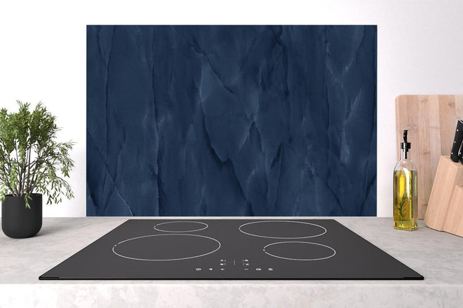 Spritzschutz - Dunkelblauer Onyx-Marmor