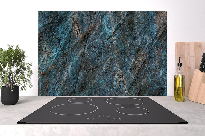 Spritzschutz - Dunkler rustikaler Marmor - bläulich