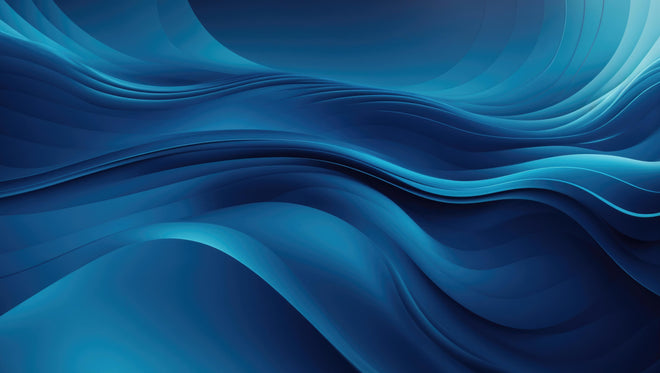 Spritzschutz - Dynamische abstrakte Wellen in tiefem Blau