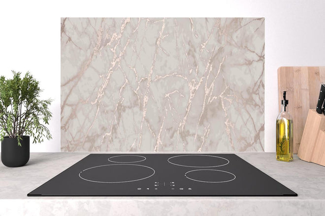 Spritzschutz - Edle Rosa-Grau-Marmorstruktur fürs Zuhause