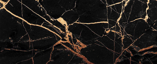 Spritzschutz - Edler Schwarz-Gold Marmorierungseffekt