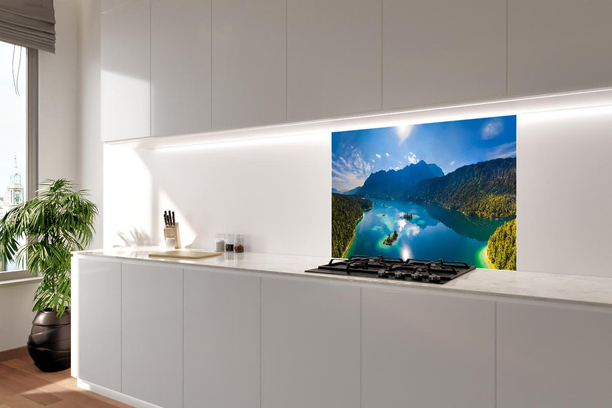 Spritzschutz - Eibsees mit der Zugspitze im Hintergrund