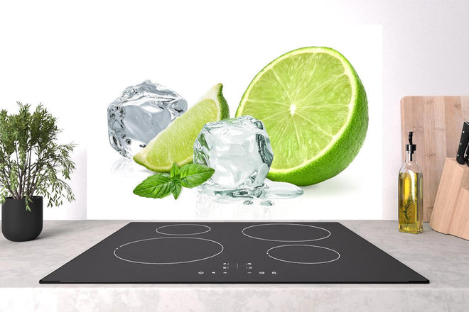 Spritzschutz - Eiswürfel mit saftiger Limette