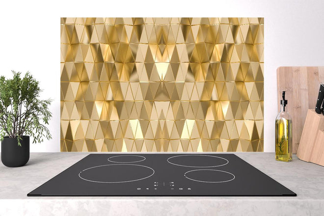 Spritzschutz - Elegante Goldene Geometrische Struktur
