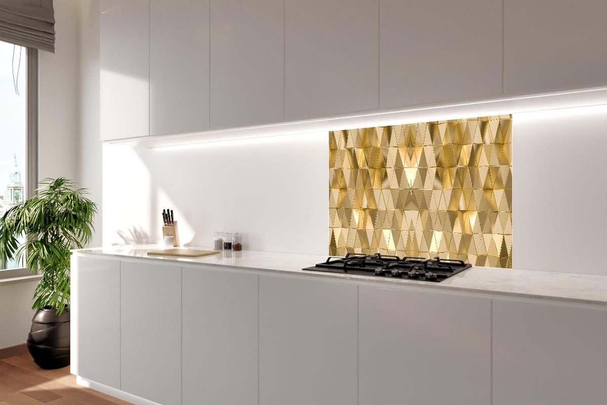 Spritzschutz - Elegante Goldene Geometrische Struktur