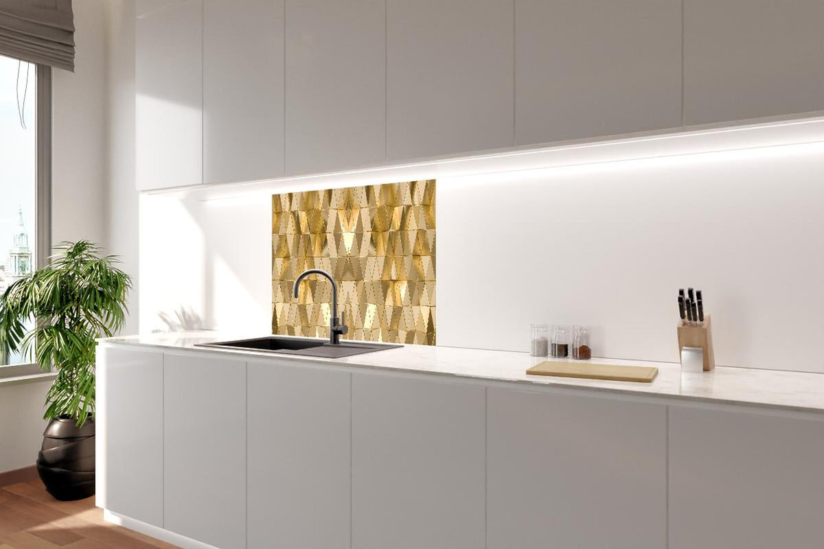 Spritzschutz - Elegante Goldene Geometrische Struktur