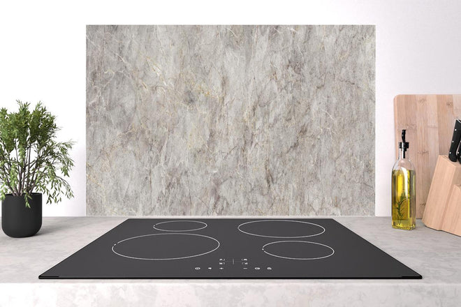 Spritzschutz - Elegante Grau-Weiße Marmor Textur