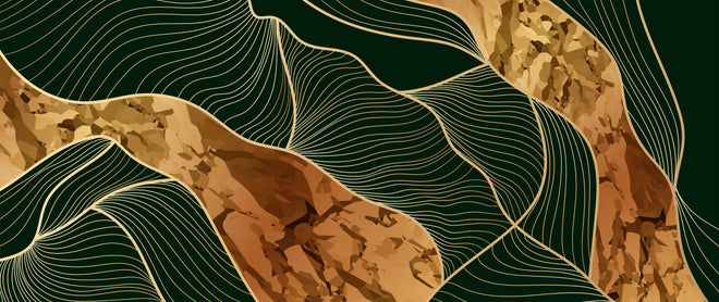 Spritzschutz - Elegante Linienkunst in Goldbraun-Tönen