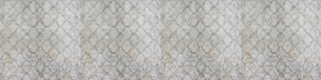 Spritzschutz - Elegante Weiß-Graue Arabesque Damask-Tapete