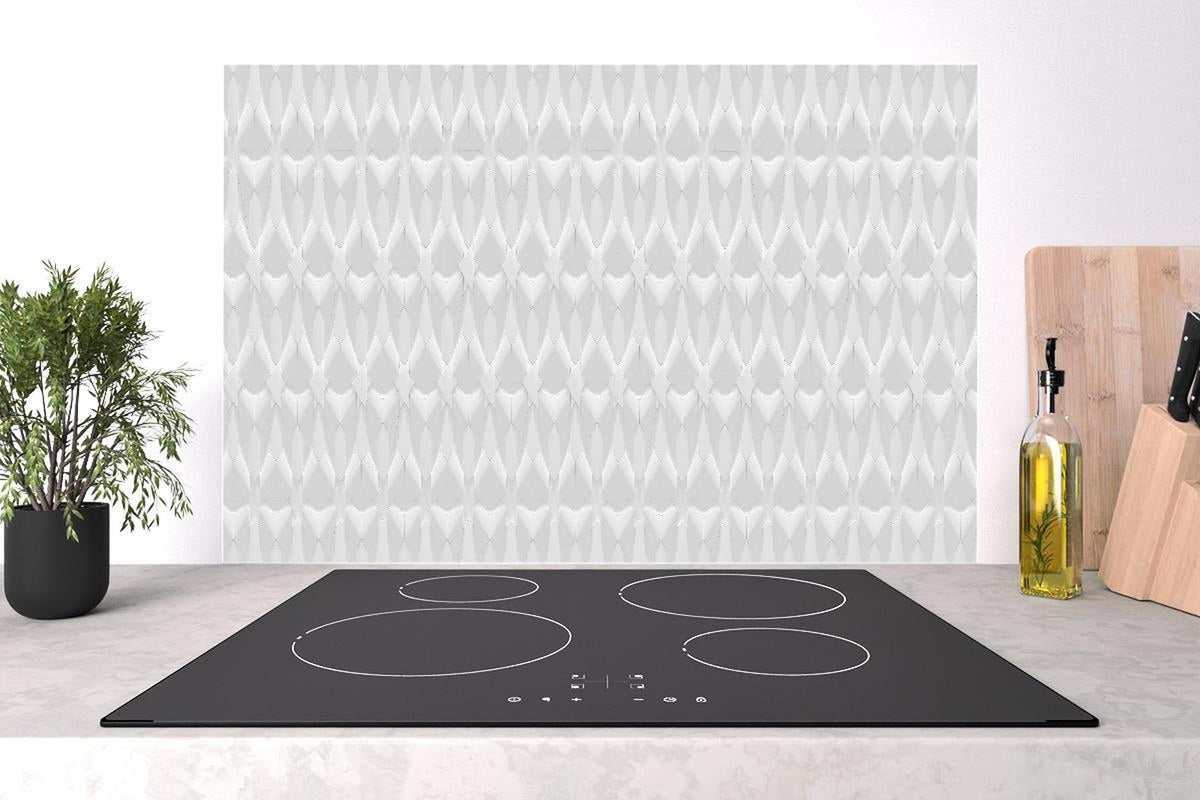 Spritzschutz - Elegante Weiße 3D-Wandstruktur Illustration