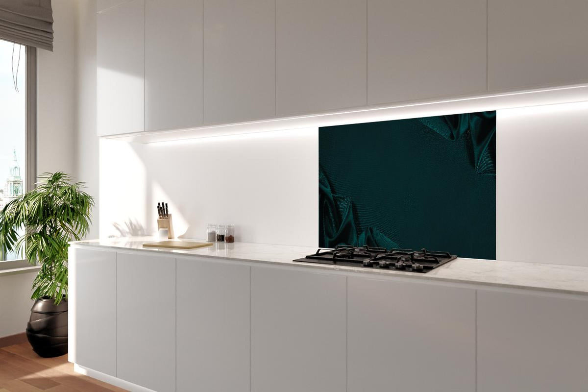 Spritzschutz - Eleganter dunkelblauer Seidensatin Hintergrund