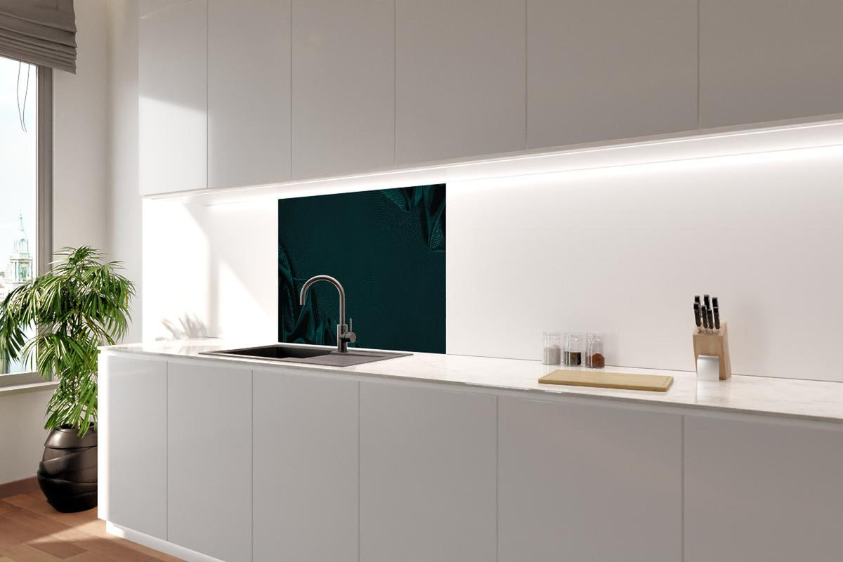 Spritzschutz - Eleganter dunkelblauer Seidensatin Hintergrund