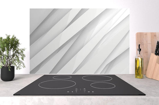 Spritzschutz - Elegantes abstraktes Weiß und Grau Muster