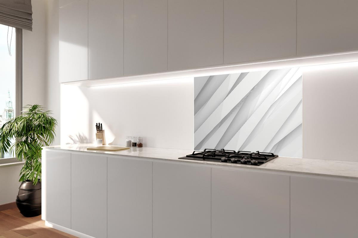 Spritzschutz - Elegantes abstraktes Weiß und Grau Muster