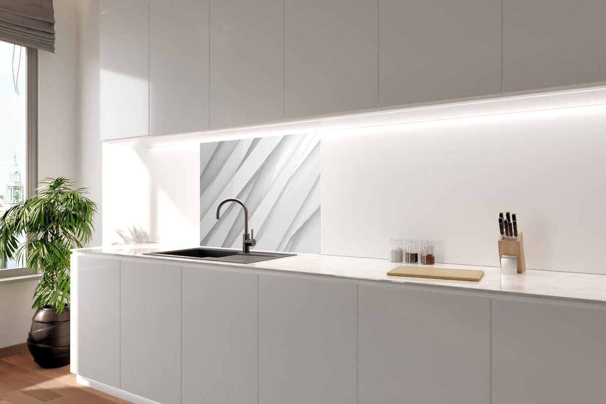 Spritzschutz - Elegantes abstraktes Weiß und Grau Muster