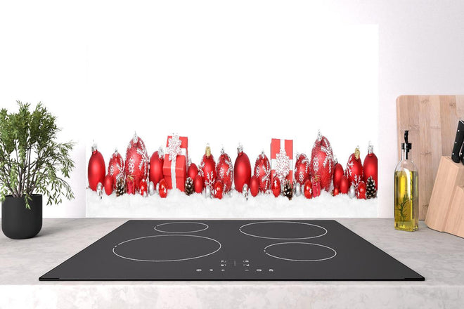 Spritzschutz - Exklusive Weihnachtsdeko in Rot und Weiß