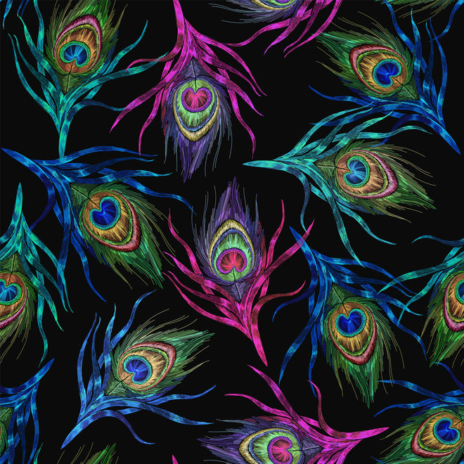 Spritzschutz - Exotische Pfauenfedern Nahtlos Pattern