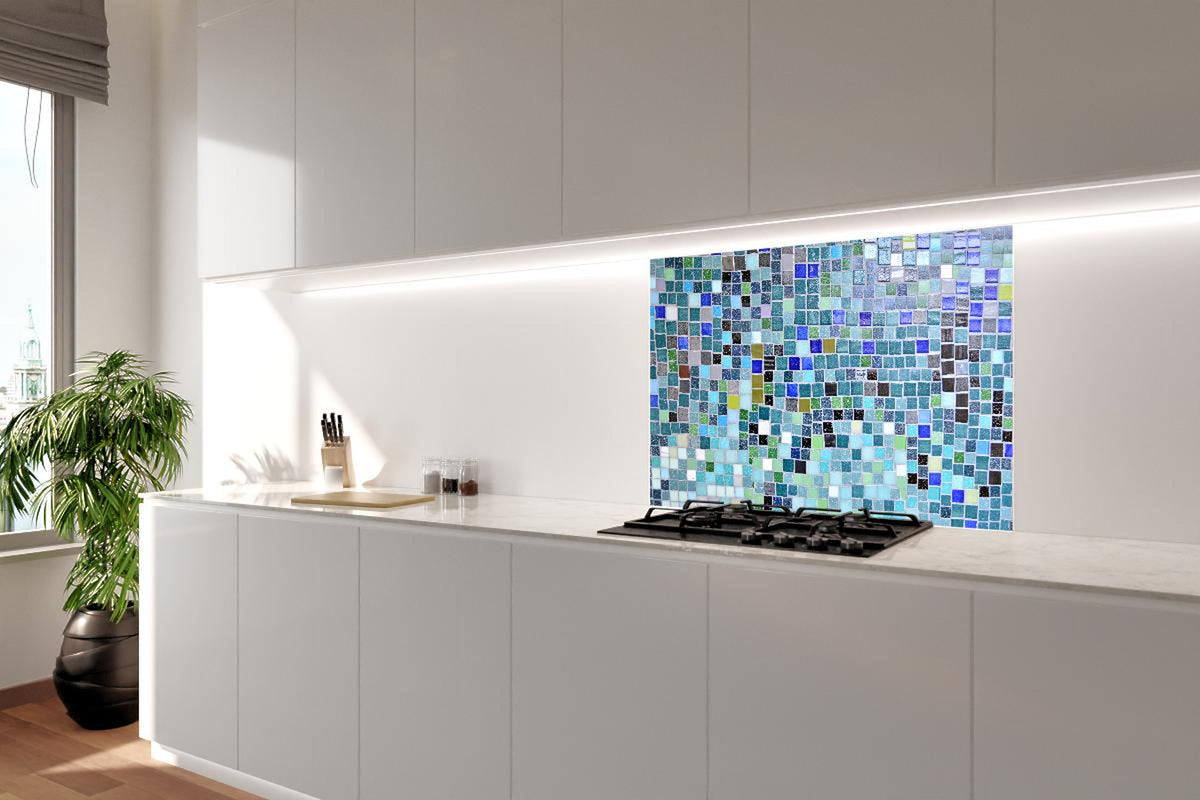 Spritzschutz - Farbenfrohes Mosaikfliesen Wanddesign