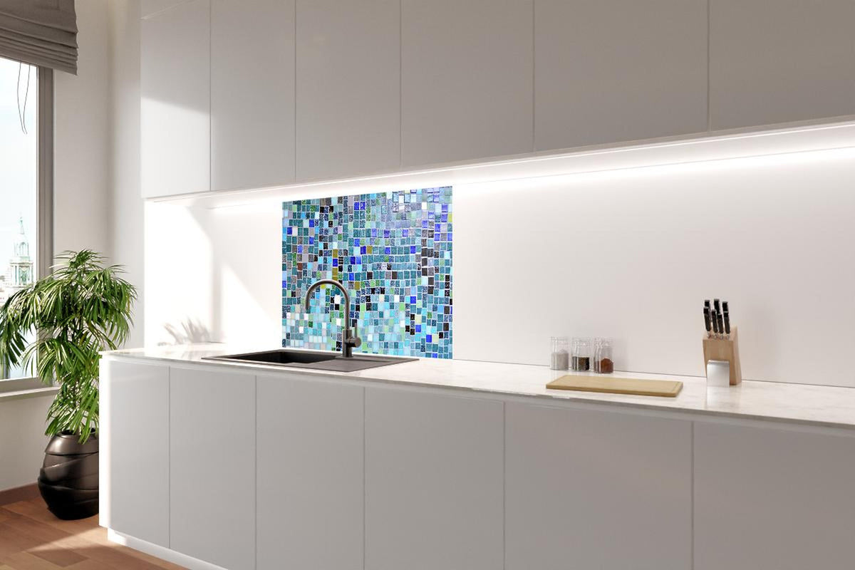 Spritzschutz - Farbenfrohes Mosaikfliesen Wanddesign