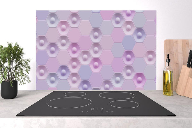 Spritzschutz - Farbenfrohes geometrisches Hexagon-Muster