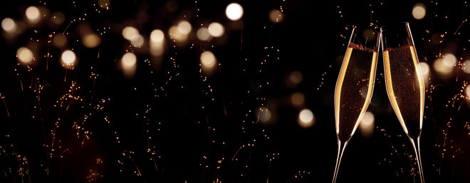 Spritzschutz - Feierlicher Champagner-Clink bei Jahreswechsel