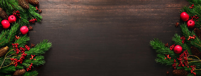 Spritzschutz - Festliche Weihnachtsdeko Dunkelrot Banner