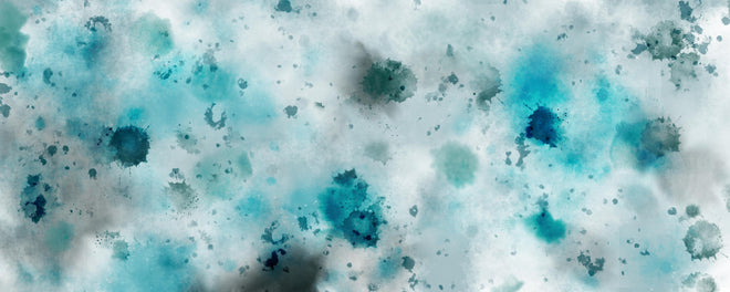 Spritzschutz - Flecken auf türkisfarbenen Aquarellhintergrund