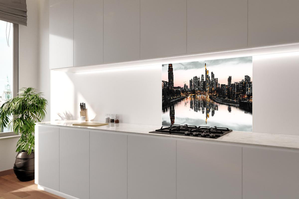 Spritzschutz - Frankfur Skyline Black & White