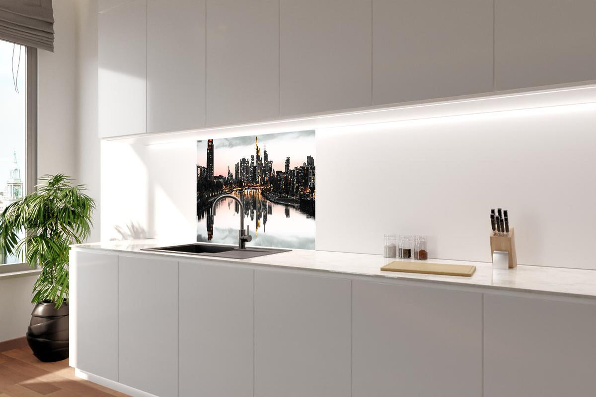Spritzschutz - Frankfur Skyline Black & White