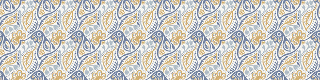 Spritzschutz - Französisches Damastmuster nahtlos blau gelb