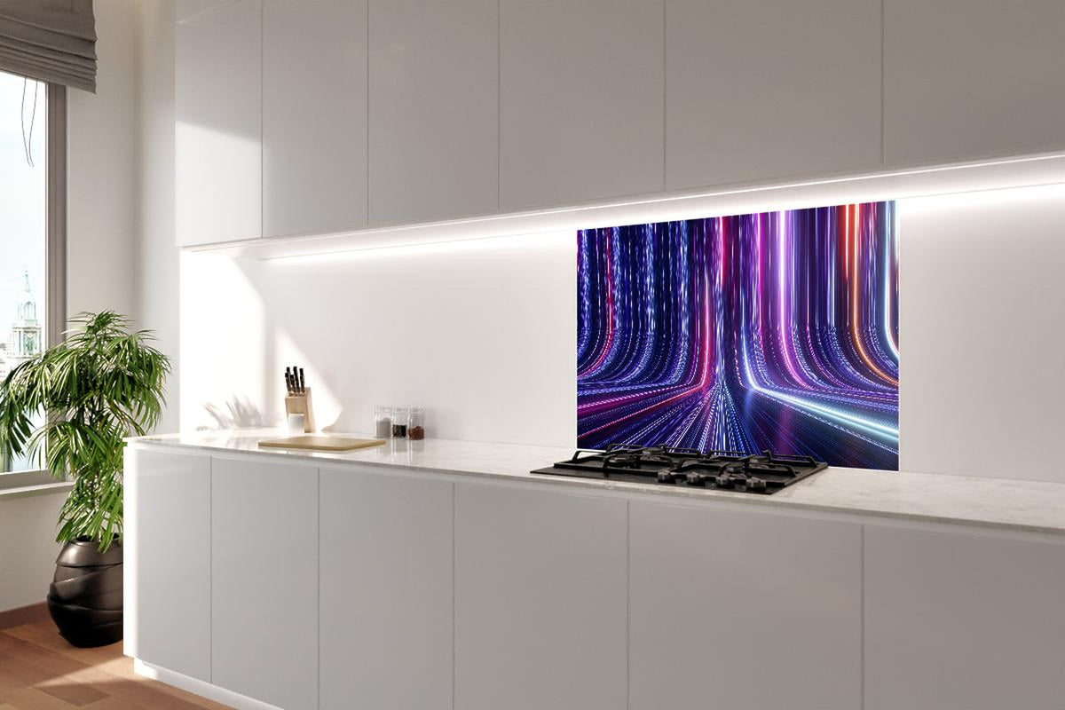 Spritzschutz - Futuristisches Neon Design