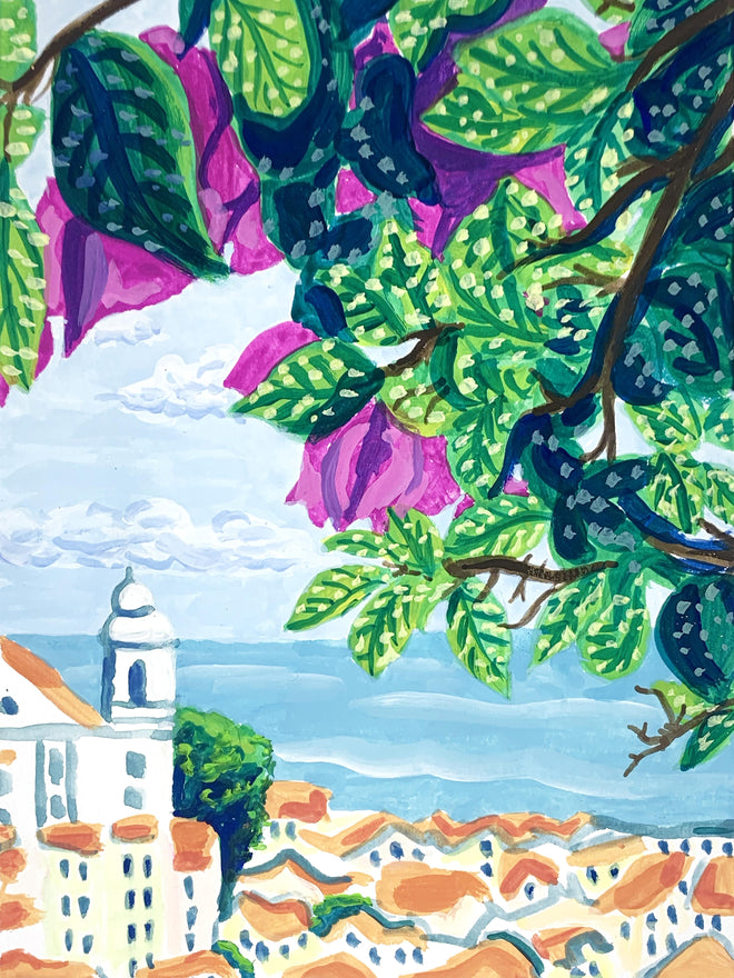 Spritzschutz - Gemälde von Lissabon