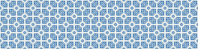 Spritzschutz - Geometrische Musterung in Blau und Weiß