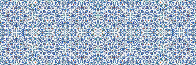 Spritzschutz - Geometrisches Blau-Weißes Ornamentmuster