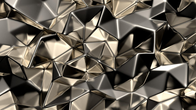 Spritzschutz - Geometrisches Dreiecksmuster in Metall-Optik