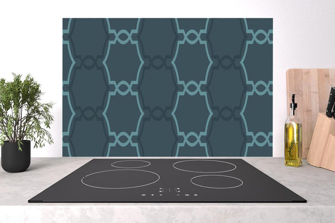 Spritzschutz - Geometrisches Dunkelblau-Designmuster