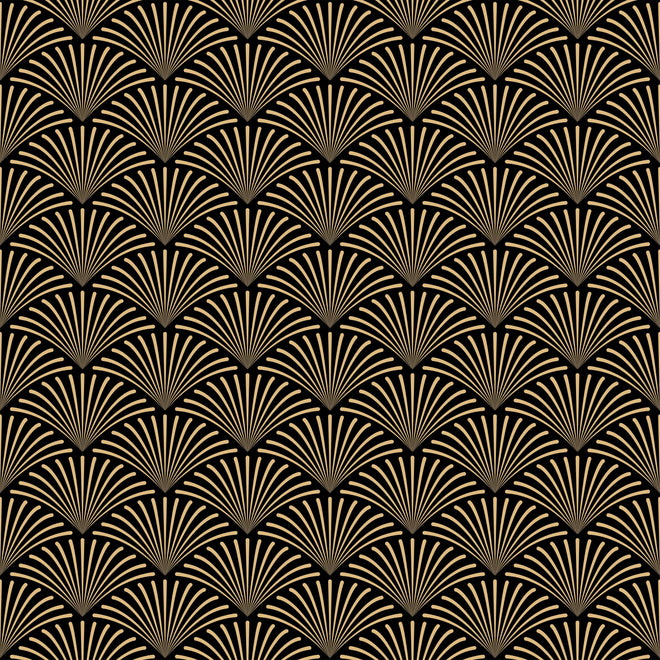 Spritzschutz - Geometrisches Gold-Schwarzes Art Déco Design