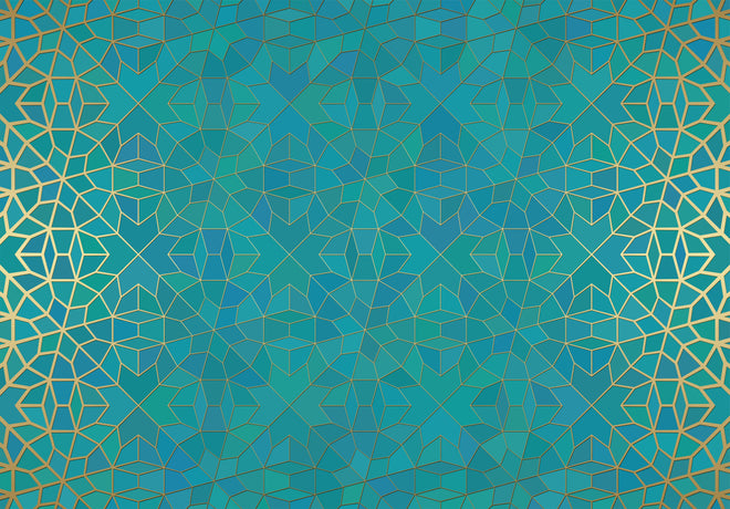 Spritzschutz - Geometrisches Muster mit Blauverlauf