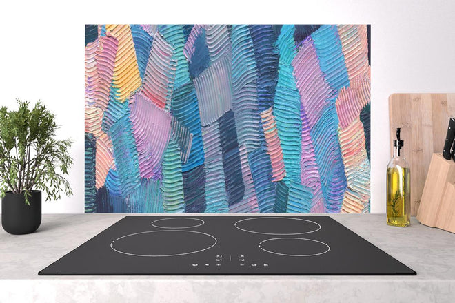 Spritzschutz - Gewellte Ölfarbentexturen