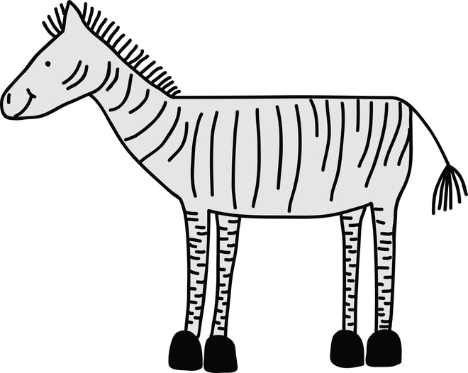 Spritzschutz - Gezeichnete Schwarz-Weiße Zebrafigur