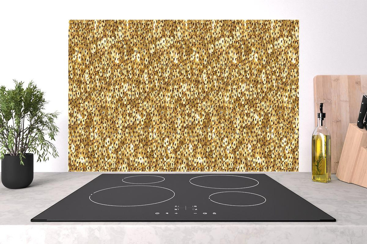 Spritzschutz - Glänzendes Gold-Pailletten-Stoffdesign